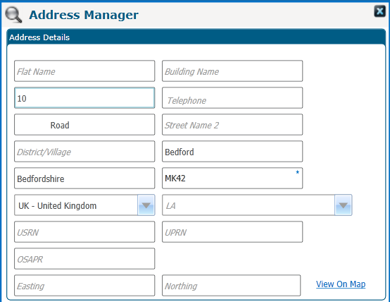 Add an Address to the Address Catalogue